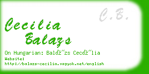 cecilia balazs business card